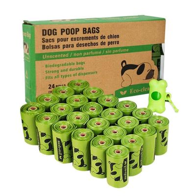o desperdício canino do cão do saco do poo do animal de estimação biodegradável por atacado do costume 100% ensaca com distribuidor