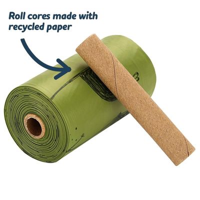 Prova biodegradável resistente do escape dos sacos do tombadilho do cão com núcleos de papel recicláveis do rolo