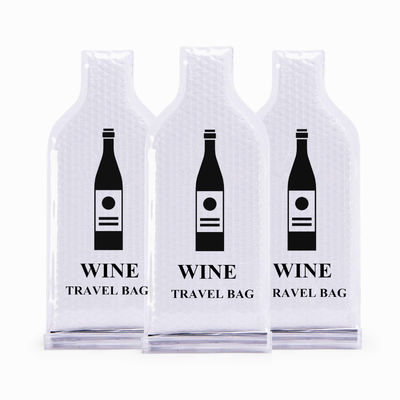 Sacos plásticos do vinho do invólucro com bolhas de ar do PVC, sacos reusáveis feitos sob encomenda do protetor da garrafa de vinho
