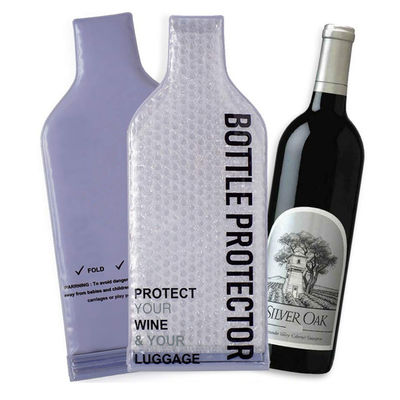 Sacos plásticos do vinho do invólucro com bolhas de ar do PVC da prova do escape, protetor reusável da garrafa de vinho