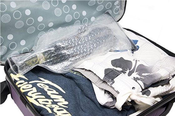Sacos transparentes do vinho do invólucro com bolhas de ar, sacos plásticos do protetor da garrafa de vinho do PVC