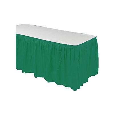Da saia impermeável descartável da tabela do verde esmeralda saia plástica da tabela do partido
