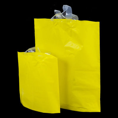Sacos de compras reusáveis do logotipo feito sob encomenda da cor sólida, saco macio plástico do punho do laço