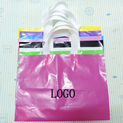 Sacos de compras plásticos feitos sob encomenda coloridos, sacos de mantimento reusáveis com punhos