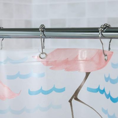 A cortina PEVA descartável do forro do chuveiro do flamingo Waterproof cortinas de chuveiro plásticas do banheiro grosso