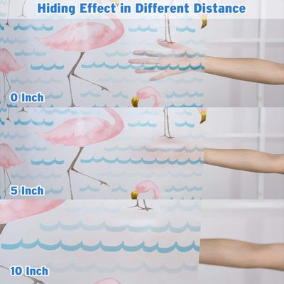 A cortina PEVA descartável do forro do chuveiro do flamingo Waterproof cortinas de chuveiro plásticas do banheiro grosso