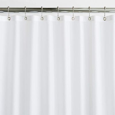 Cortinas de chuveiro grossas impermeáveis plásticas brancas do banheiro da venda por atacado PEVA com ganchos