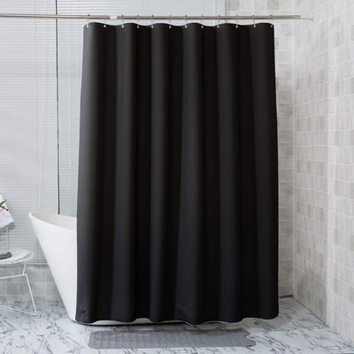 Cortina de chuveiro descartável do banho do plástico PEVA do banheiro de Walmart da cor de Clear Black
