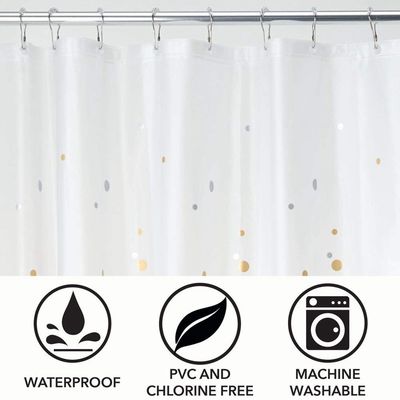 Do banheiro por atacado de Walmart da fábrica cortina de chuveiro plástica descartável com ganchos