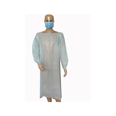 Vestido descartável do CPE do vestido do isolamento da roupa impermeável do uso médico com laços traseiros