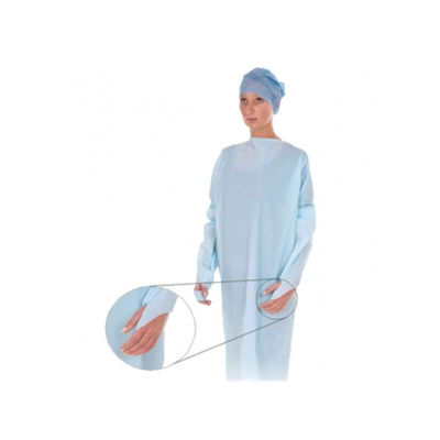 Vestido descartável do CPE do vestido do isolamento da roupa impermeável do uso médico com laços traseiros