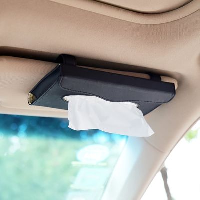 suporte de couro portátil da caixa do tecido para o organizador do carro de caixa do tecido do guardanapo do carro para fazer seu carro limpo e arrumado