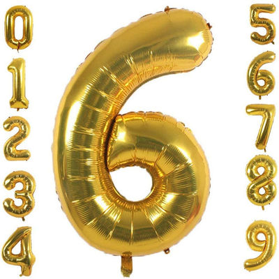 Balões do número 0-9 da folha de alumínio do ouro para a decoração do casamento e do partido