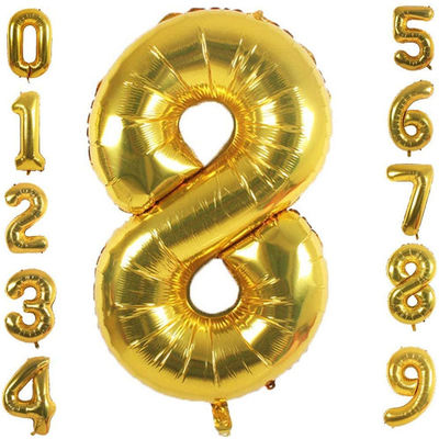 Balões do número 0-9 da folha de alumínio do ouro para a decoração do casamento e do partido