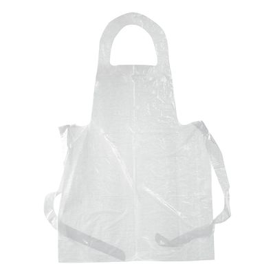 Aventais descartáveis plásticos brancos, aventais unisex do vestuário de proteção