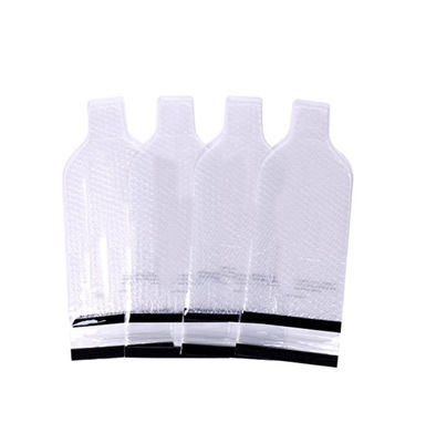 Sacos transparentes do vinho do invólucro com bolhas de ar, sacos plásticos do protetor da garrafa de vinho do PVC