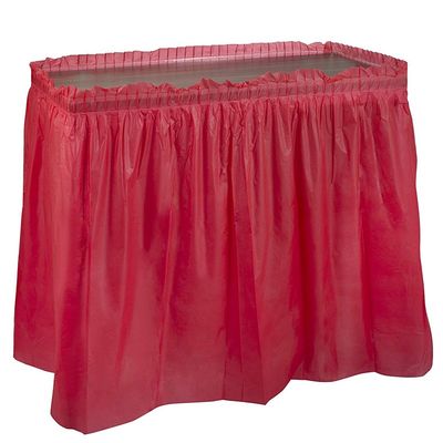 A saia plástica descartável da tabela para a cozinha que janta o evento da festa de anos do casamento da restauração fornece a saia da tabela da decoração