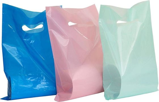 saco de compras plástico cortado do punho do perfurador de furo da fécula de milho 100% plástico biodegradável compostable com logotipo feito sob encomenda impresso