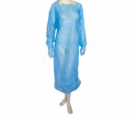 Vestido longo do CPE da luva, vestuário de proteção médico descartável de pouco peso