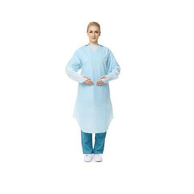 Vestido descartável usado hospital do CPE do vestido do isolamento de pano com luvas longas