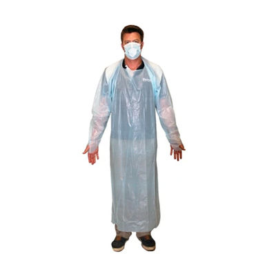 Vestido descartável usado hospital do CPE do vestido do isolamento de pano com luvas longas